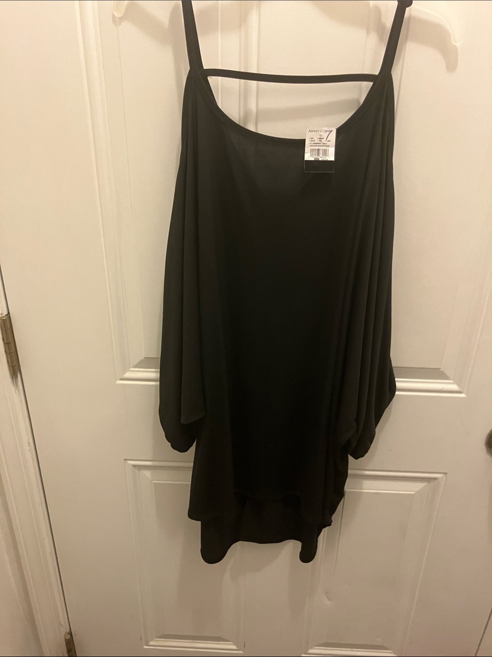 Ashley Stewart Black Off-Shoulder Blouse
